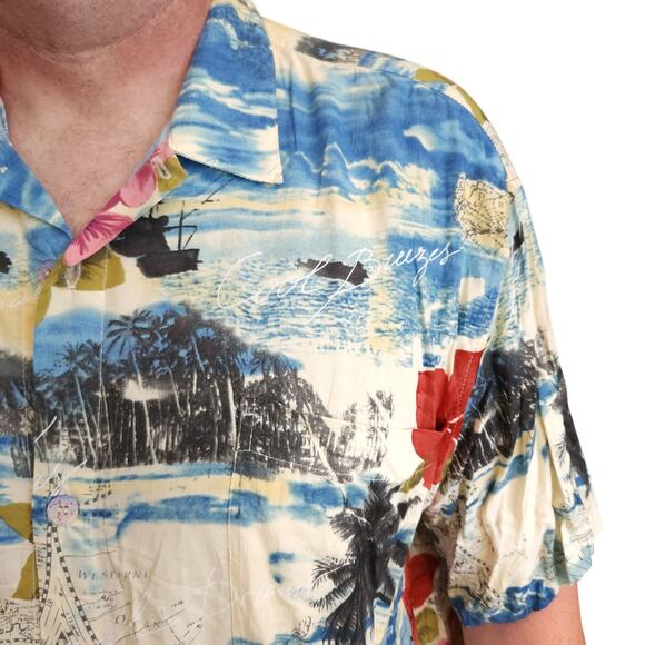 vintage JAMS WORLD Tropique tropical button up graphic Hawaiian shirt Size XL - Picture 6 of 6